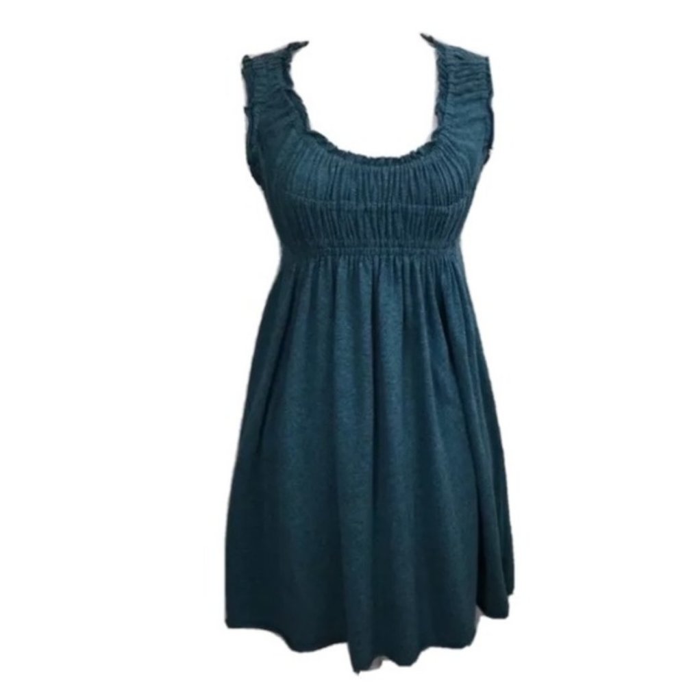 Free People Women Stretch Knit Teal Dress Sz Small
